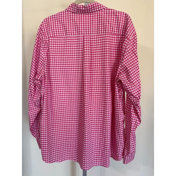 Vineyard Vines Shirt On-The-Go Performance Pink White Gingham Men XL Long Sleeve - Picture 3 of 13